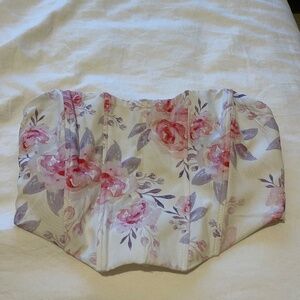 White Fox floral corset top